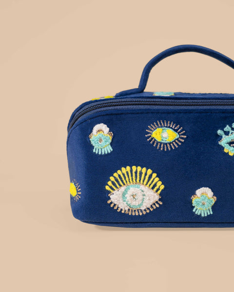 Blue Evil Eye Makeup Pouch – Protective Charm Cosmetic Bag