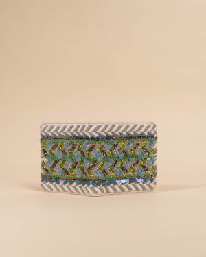 Green Leaves Snap Button Wallet