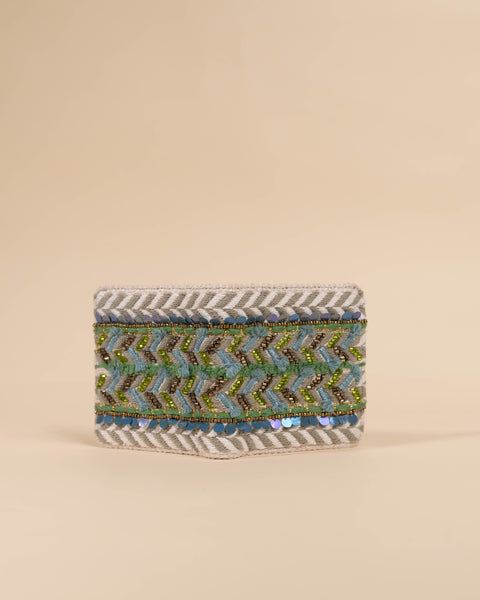 GREEN LEAVES SNAP BUTTON WALLET