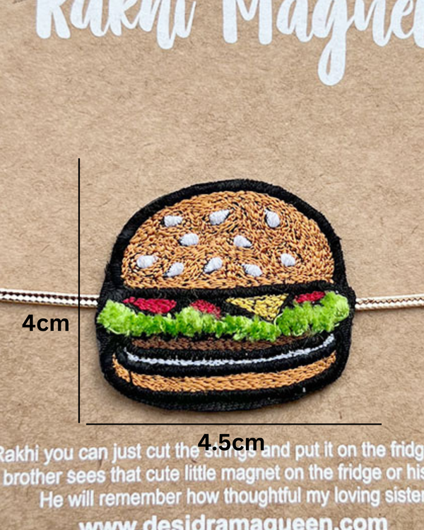 Embroidered Rakhi Magnet -  Burger