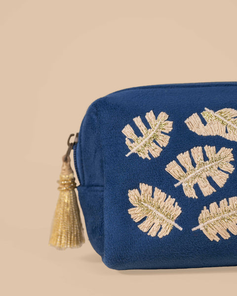 Gold Leaves Makeup Pouch