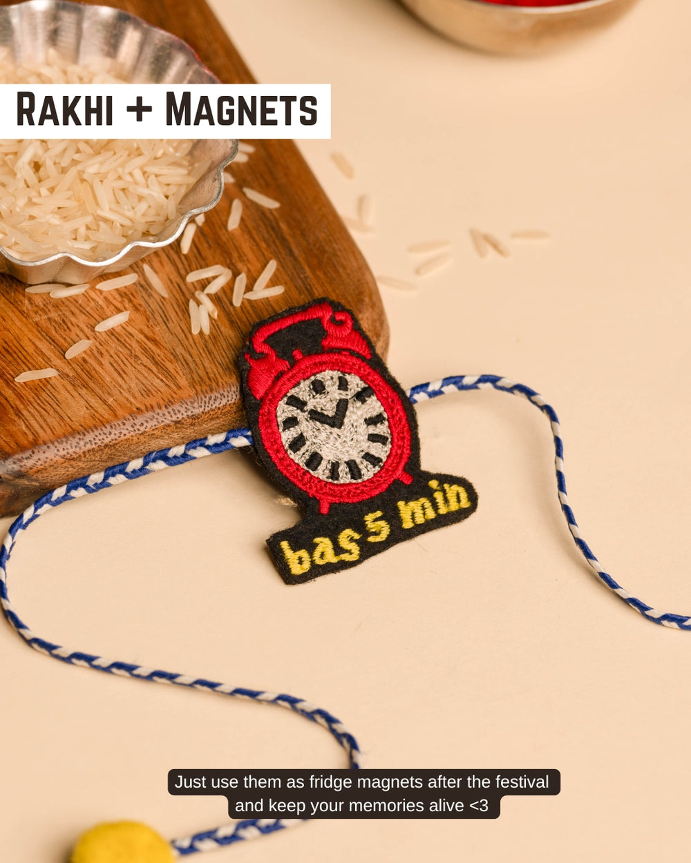 Embroidered Rakhi Magnet -  Bas 5 min