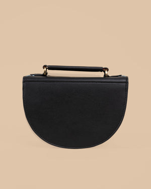 Rexine Floral Black Sling Bag