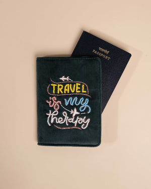 Travel Is My Therapy Passport Cover