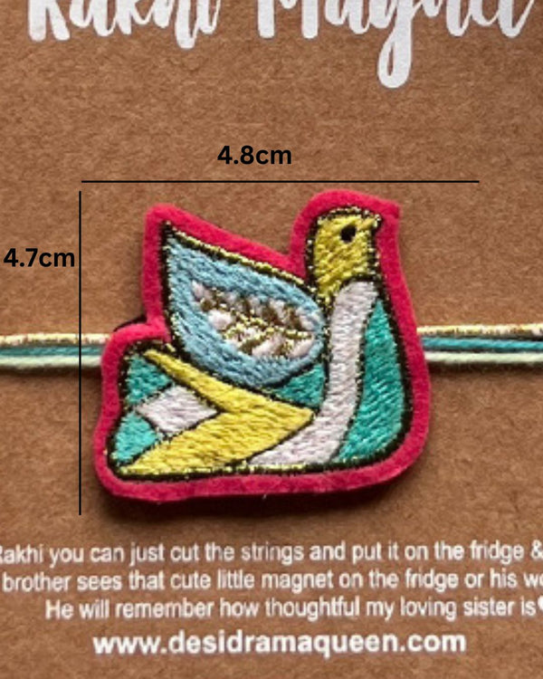 Embroidered Rakhi Magnet - Bird