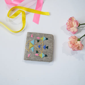 Grey Abstract - Snap Button Wallet - Beadwork