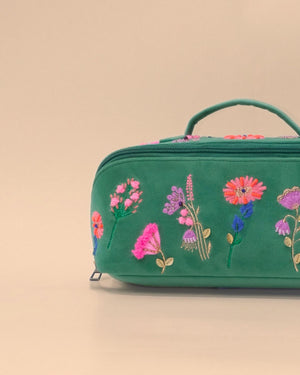 Flower Green Makeup Pouch