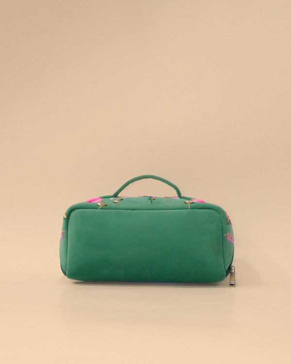 Flower Green Makeup Pouch