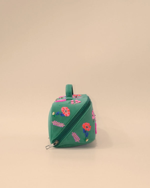 Flower Green Makeup Pouch