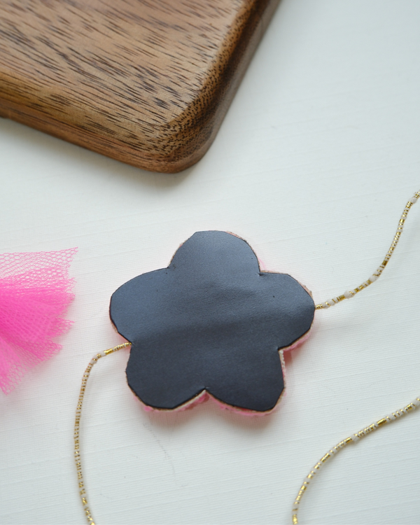 Embroidered Rakhi Magnet - Pink Floral