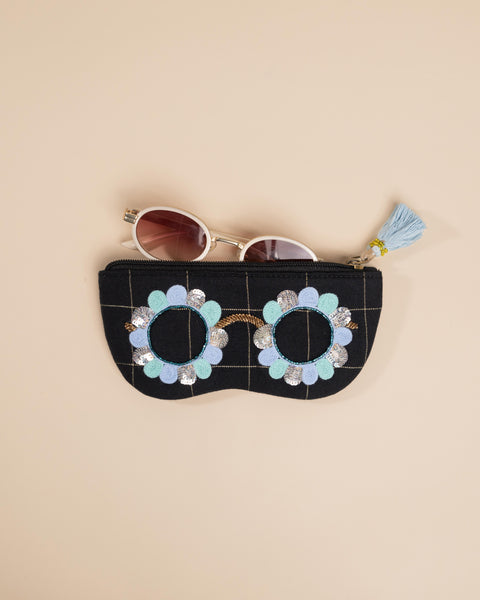 CLARA BLACK-BLUE SUNGLASS COVER