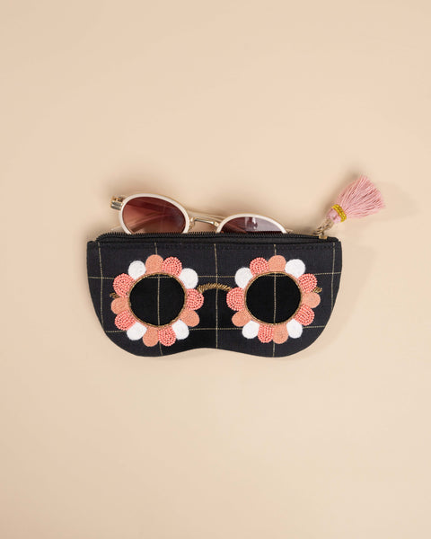 CLARA BLACK-PEACH SUNGLASS COVER