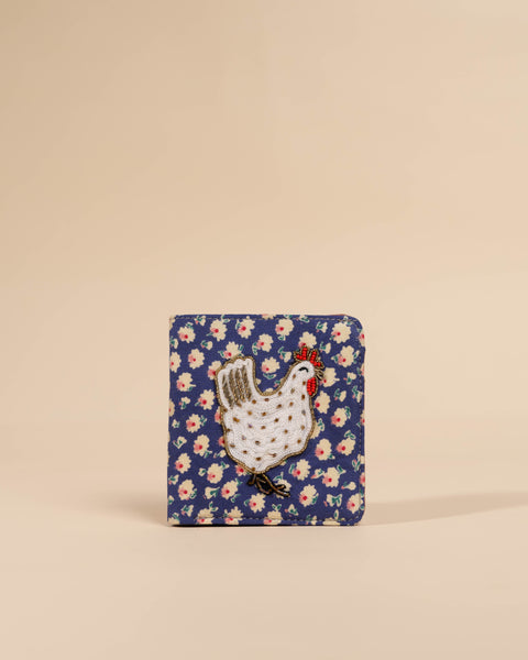 HEN - Snap button Wallet (Embroidered )
