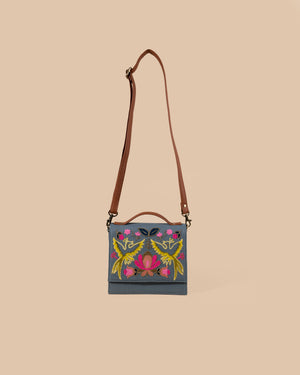 Bird Sling Bag-Grey (Embroidered )