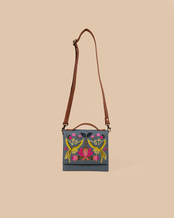 Bird Sling Bag-Grey (Embroidered )