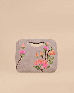Floral  Grey Hand Bag