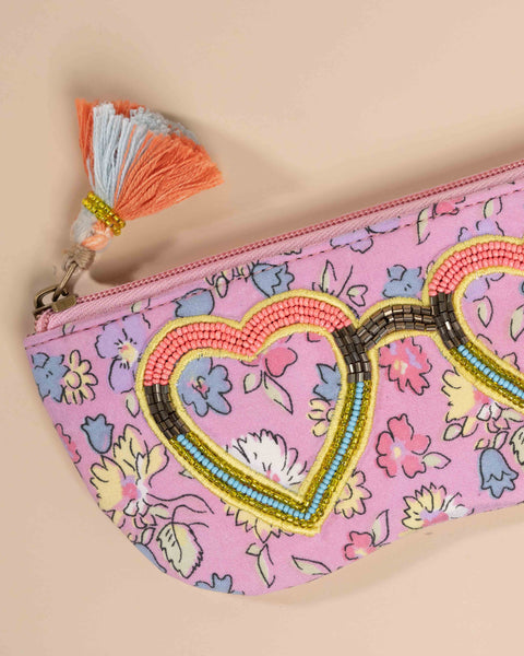 Soft cotton spectacle pouch with embroidery – perfect return gift