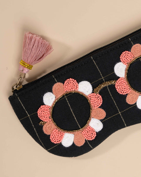 CLARA BLACK-PEACH SUNGLASS COVER