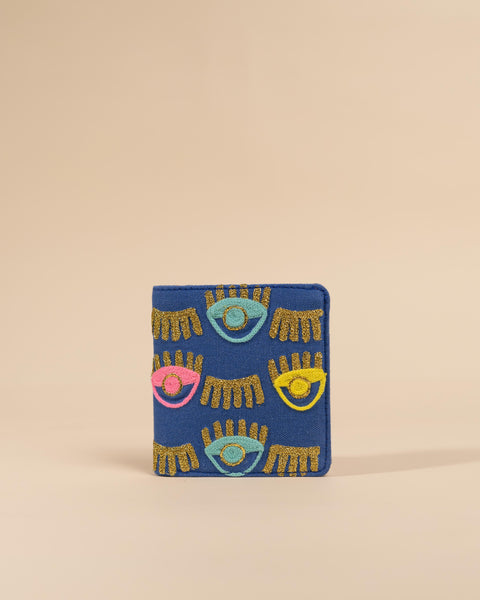 Blue evil Eye Wallet - Snap button Wallet