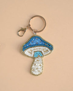 MUSHROOM BLUE- KEY RING / CHARM
