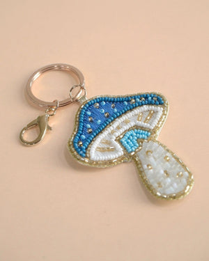 MUSHROOM BLUE- KEY RING / CHARM