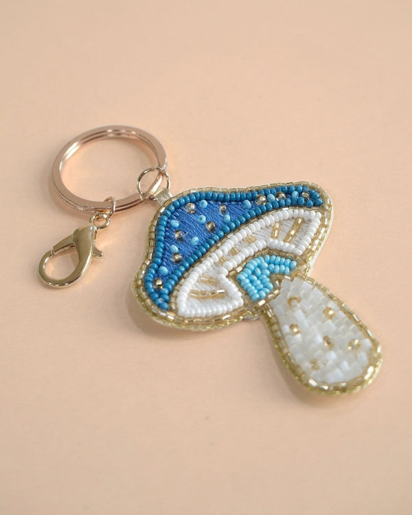 MUSHROOM BLUE- KEY RING / CHARM