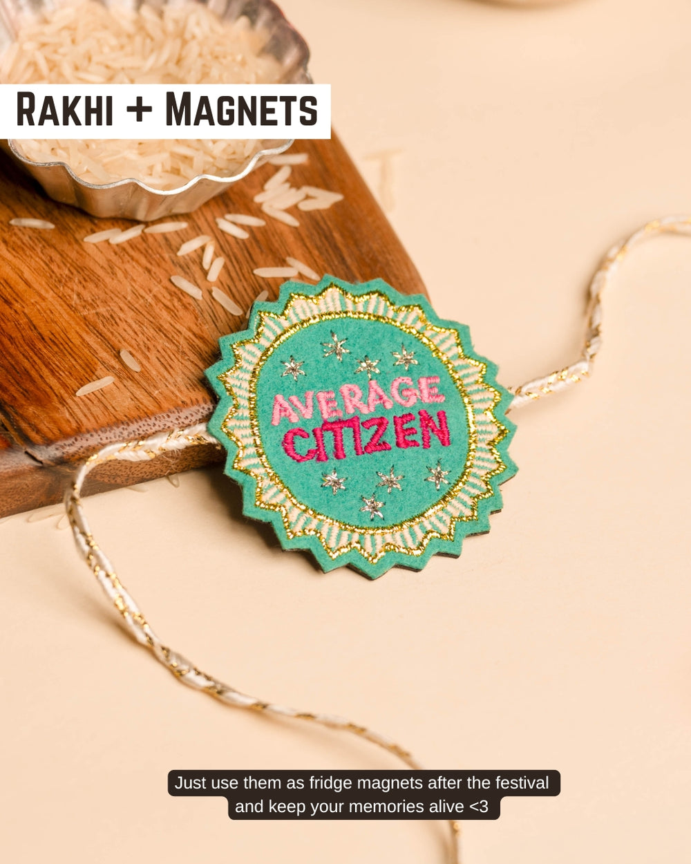 Embroidered Rakhi Magnet - Average Citizen