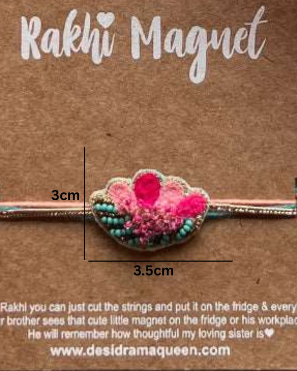 Embroidered Rakhi Magnet - Floret