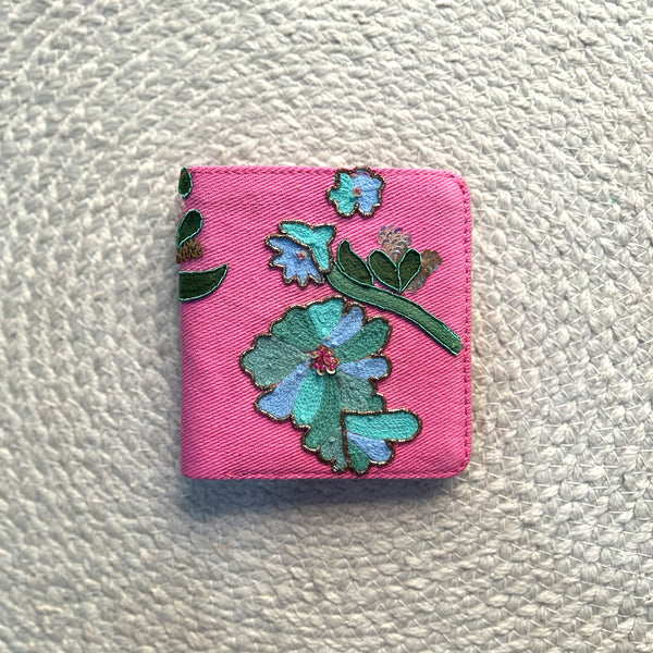 Anisa Pink Snap Button Wallet