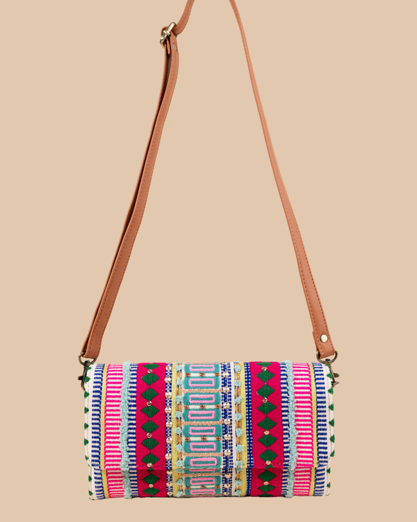 Colorful patterned adela sling bag