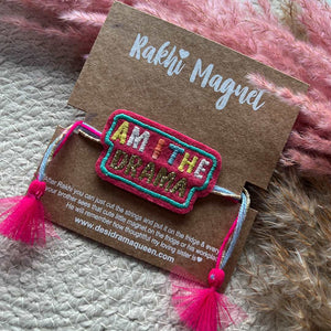 Embroidered Rakhi Magnet - Am I The Drama  | Rakhi | Rakhi for brothers | Rakhi for Sisters | Hand Embroidered Rakhis | handmade Rakhis | Rakhi Magnets | quirky Rakhis | Cute Rakhis | fun Rakhis | funny Rakhis 