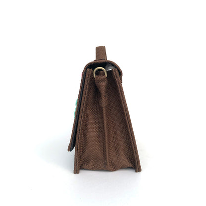 Bird Sling Bag-Brown (embroidered)