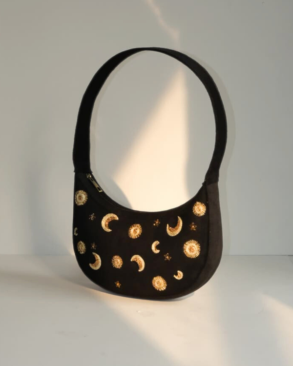 Black Moon Star Banana Bag