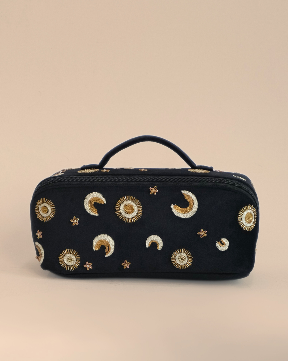 Black Moon Star Makeup Bag – Astrology-Inspired Beauty Case
