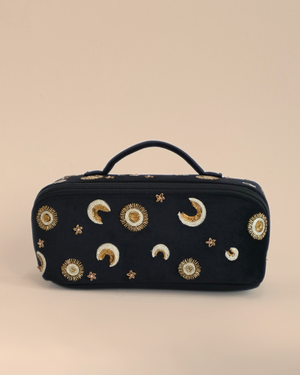 Black Moon Star Makeup Bag – Astrology-Inspired Beauty Case