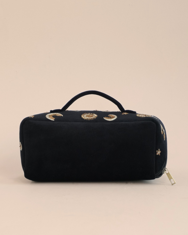 Black Moon Star Makeup Bag – Astrology-Inspired Beauty Case