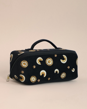 Black Moon Star Makeup Bag – Astrology-Inspired Beauty Case