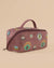 Handcrafted fabric pouch for cosmetics with zipper and handle