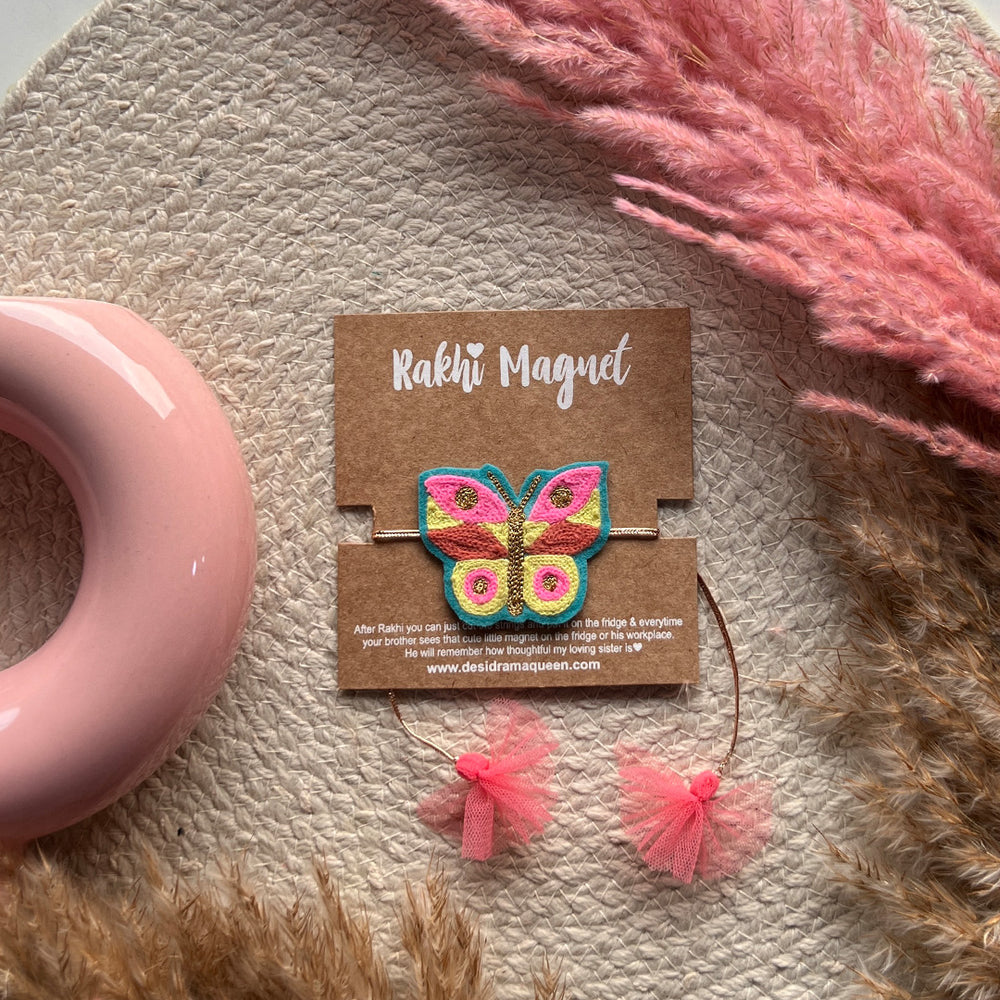 Embroidered Rakhi Magnet - Butterfly