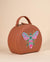 Stylish sling bag with butterfly design, golden beads, green dabka, and sequin detailing