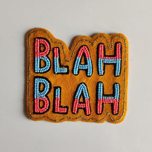 Handmade embroidered Rakhi Magnet – Blah Blah - Fridge Magnets