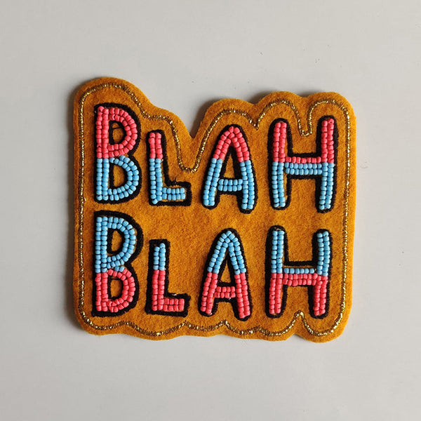 Handmade embroidered Rakhi Magnet – Blah Blah - Fridge Magnets