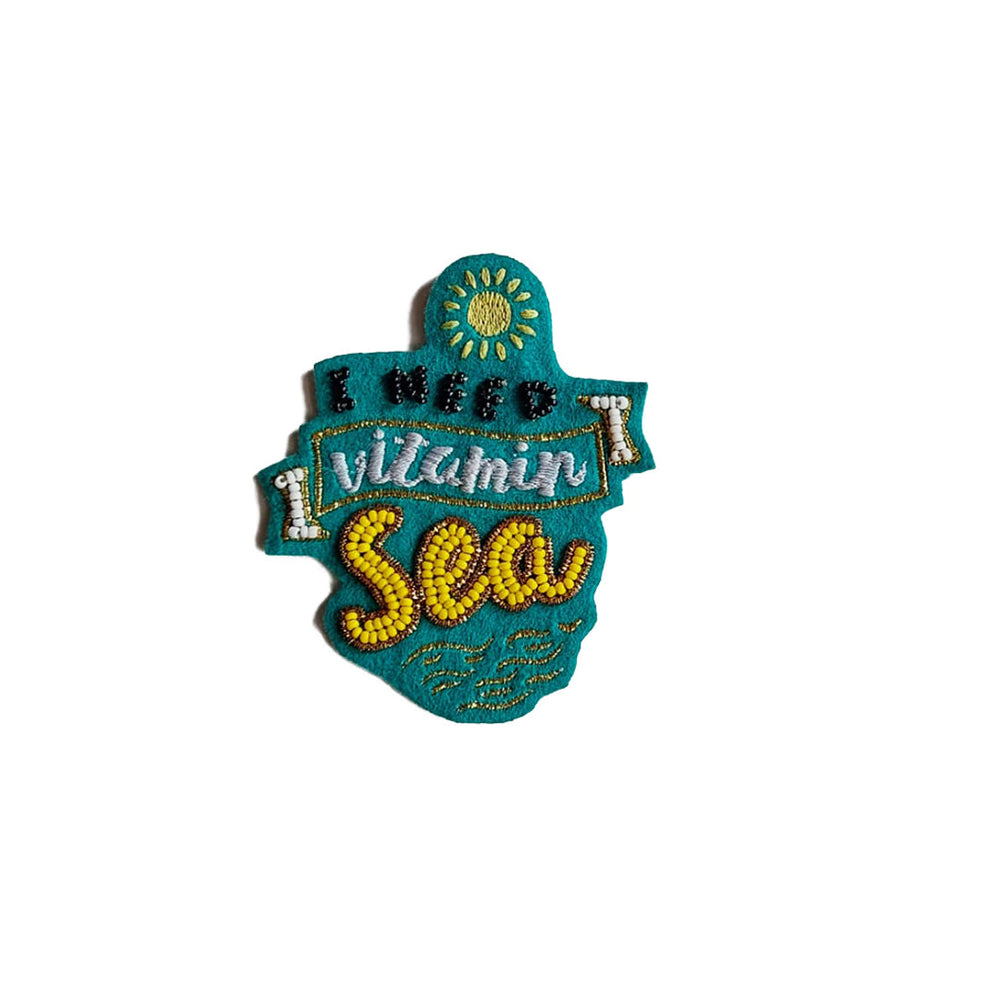 Handmade embroidered Rakhi Magnet – I Need Vitamin Sea - Fridge Magnet