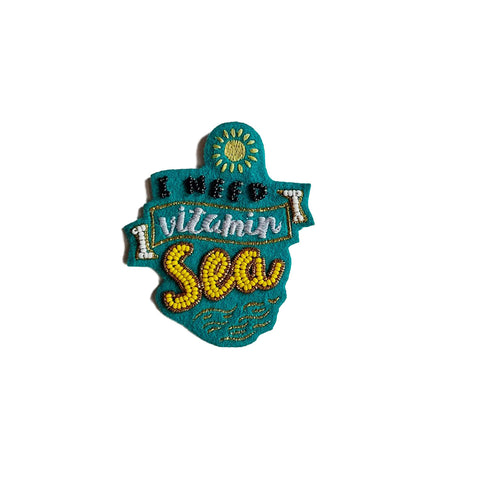 Handmade embroidered Rakhi Magnet – I Need Vitamin Sea - Fridge Magnet