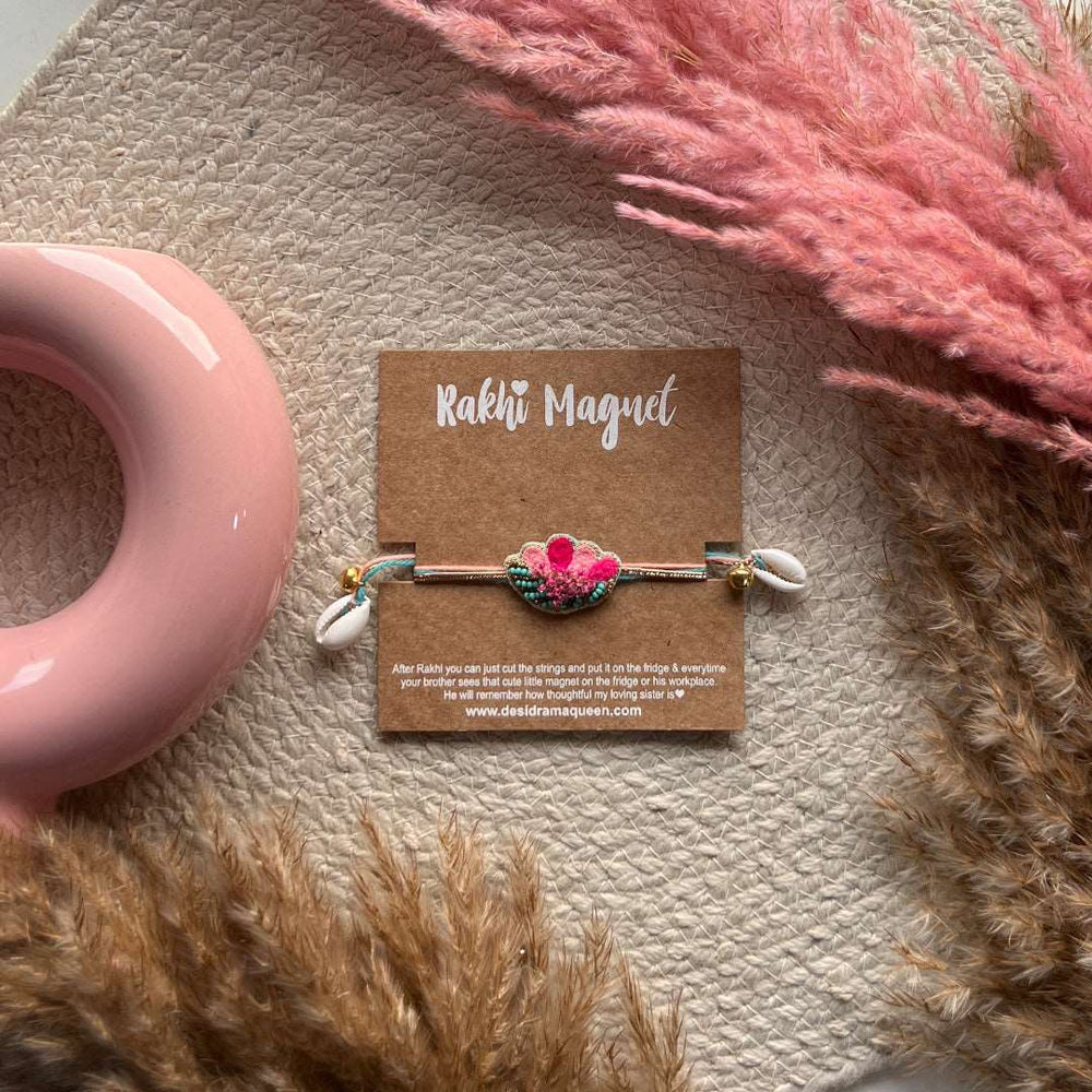 Embroidered Rakhi Magnet - Floret