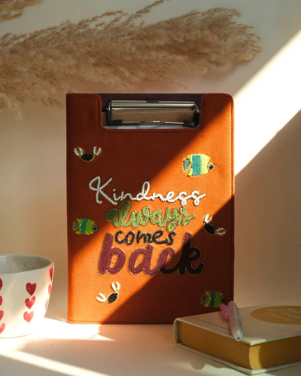 Kindness Always Comes Back - Embroidered Reusable Journals