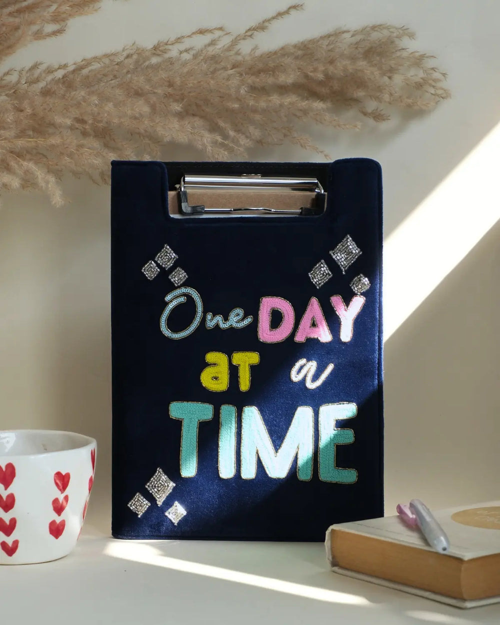 One Day At A Time - Embroidered Reusable Journals