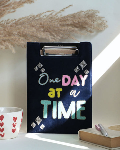 One Day at a Time-Embroidered Reusable Journals