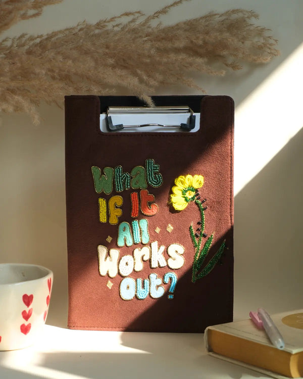 What If It All Works Out - Embroidered Reusable Journals