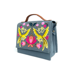 Bird Sling Bag-Grey (Embroidered )